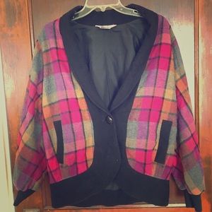 Retro plaid cardigan